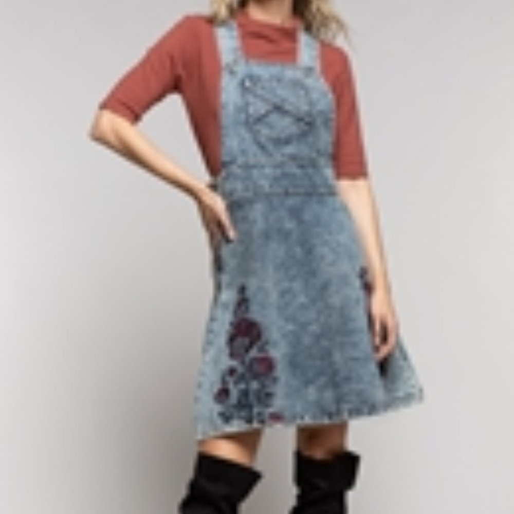 🧳 NWT POL Jean Overall Mini Skirt